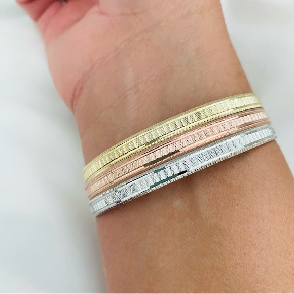 Set of 3 Bangles, ThreeTone Bangles - Picture 2 of 9